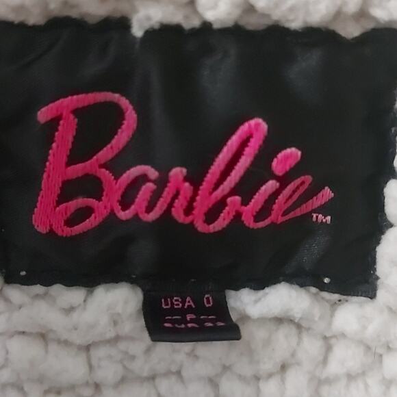 Barbie Denim Fleece Lined Cropped TruckerJacket Sanei International Size 0 Japan - Picture 1 of 12